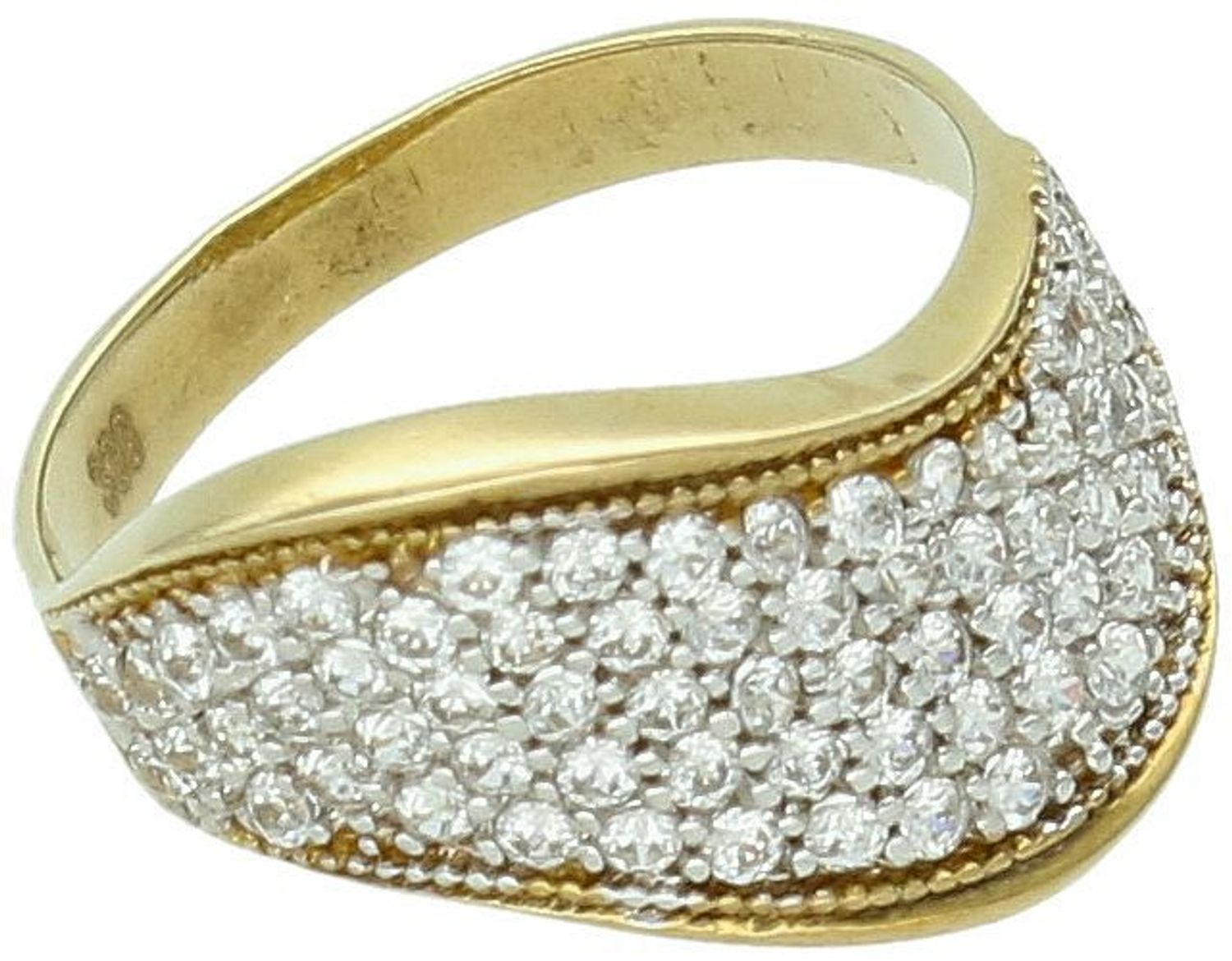 Złoty pierścionek 'Błyszcząca fala'.jpg