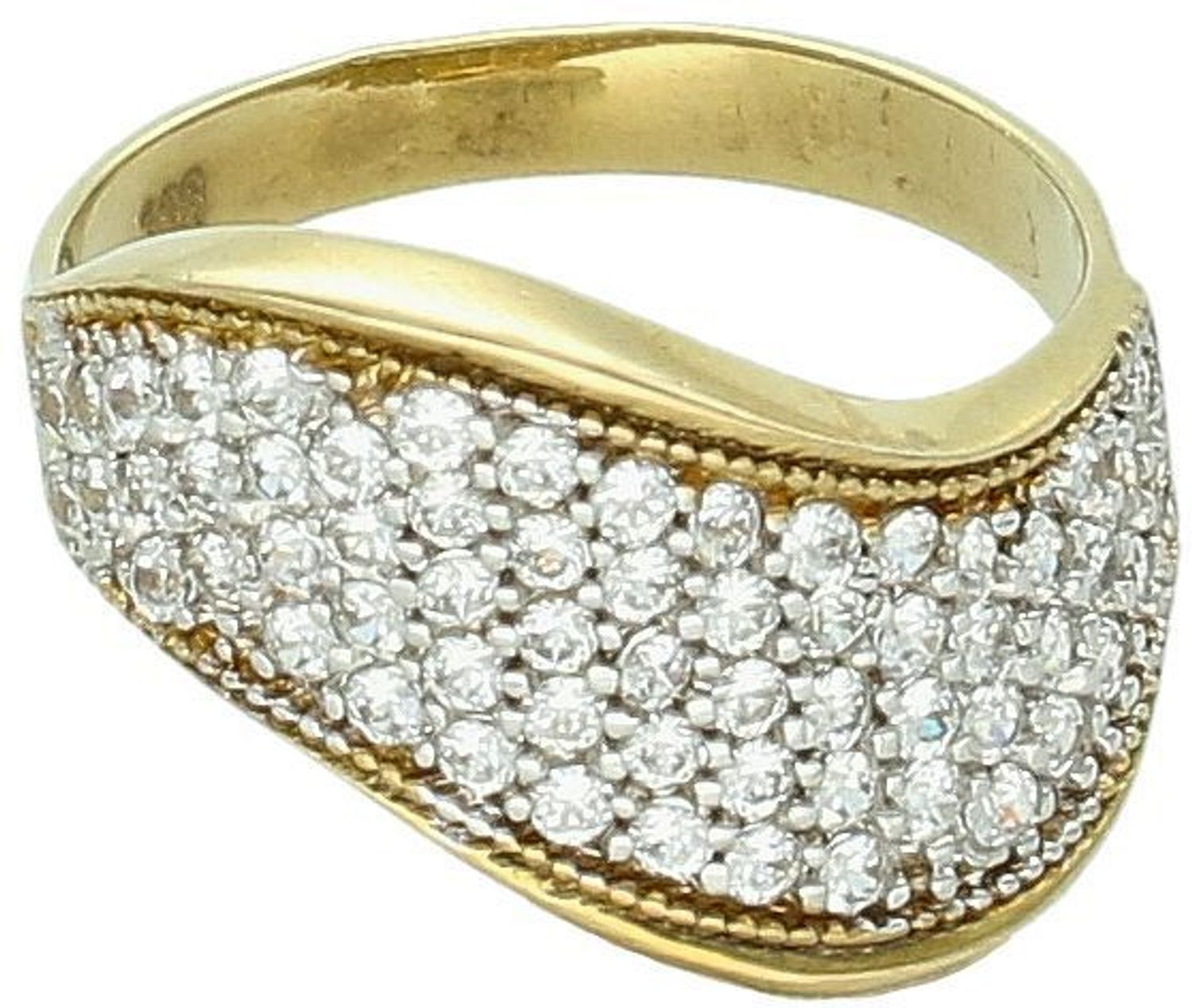 Złoty pierścionek 'Błyszcząca fala'.jpg