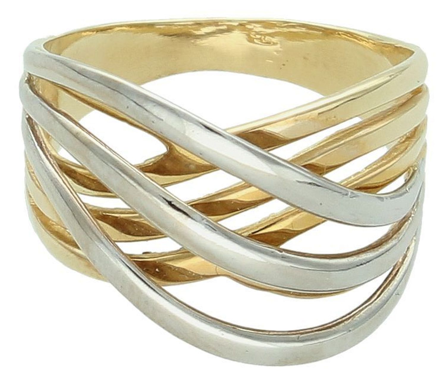 Pierścionek złoty 'Dwukolorowe fale' Au.jpg