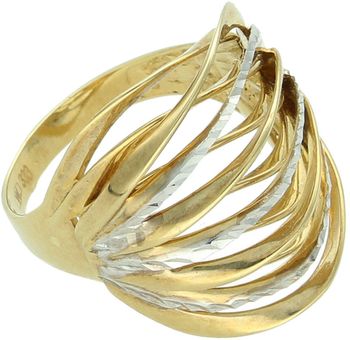 Złoty pierścionek damski 333 – falista forma białe i żółte złoto.jpg