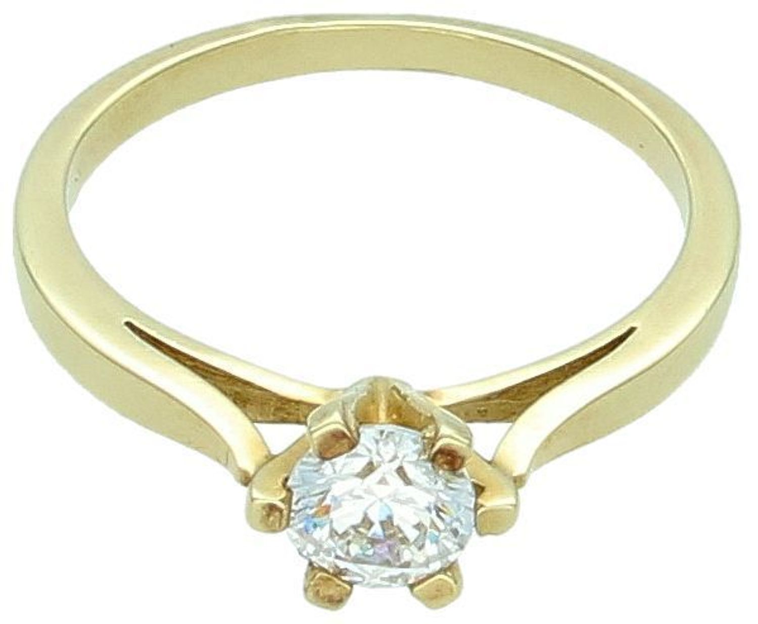 Złoty pierścionek zaręczynowy z jednym oczkiem próba 333 rozmiar 11, DIA-PRS-5221-333. To piękna biżuteria, która z pewnością będzie wyjątkowym symbolem miłości i zaangażowania. 1.jpg