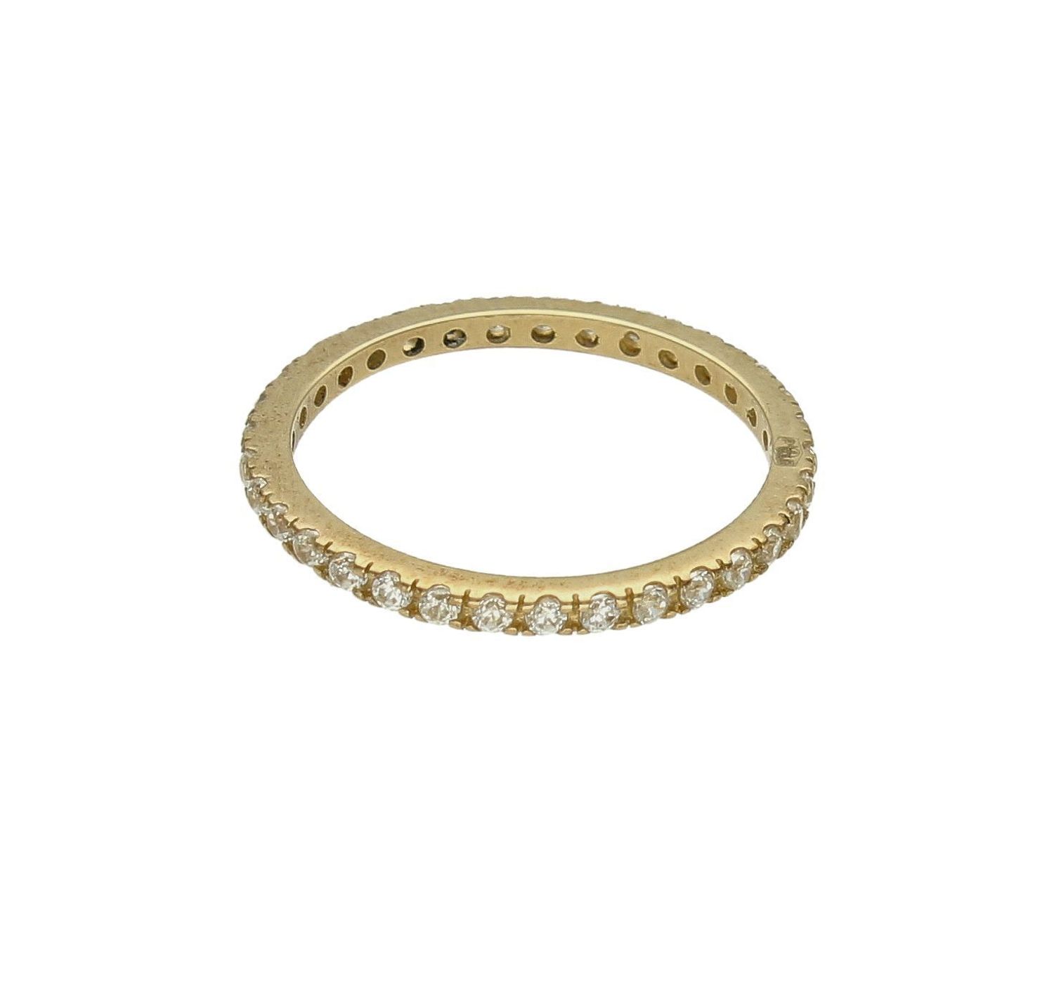 Złoty pierścionek 333 obrączka z białymi cyrkoniami DIA-PRS-5226-333. . Pierścionki obrączki to hit ostatnich lat! Ten model pierścionka z pewnością spodoba się kobietom nowoczesnym, ale ceniącym sobie prostotę i oryginalnoś (4).jpg