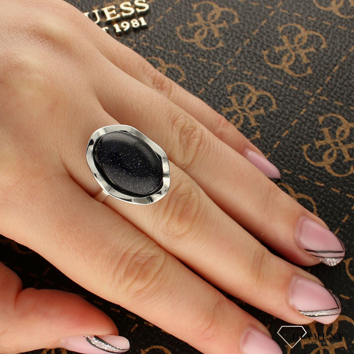 Pierścionek srebrny z kamieniem 'Noc Kairu na fali' DIA-PRS-5496-925 (1).jpg