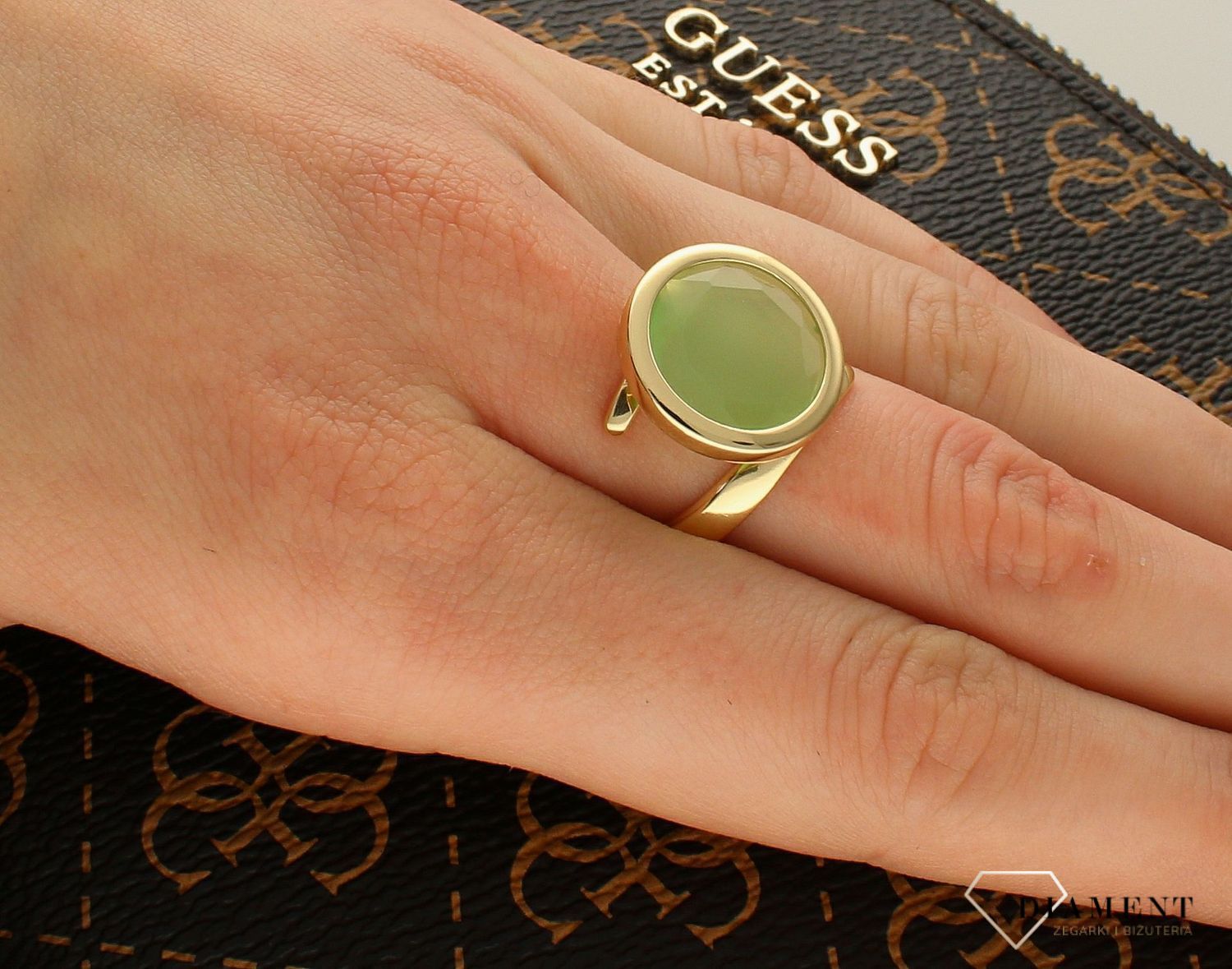 Pozłacany Pierścionek okrągły Dall'acqua Sublime Oliwin 925 DIAMENT DIA-PRS-5539-925.jpg