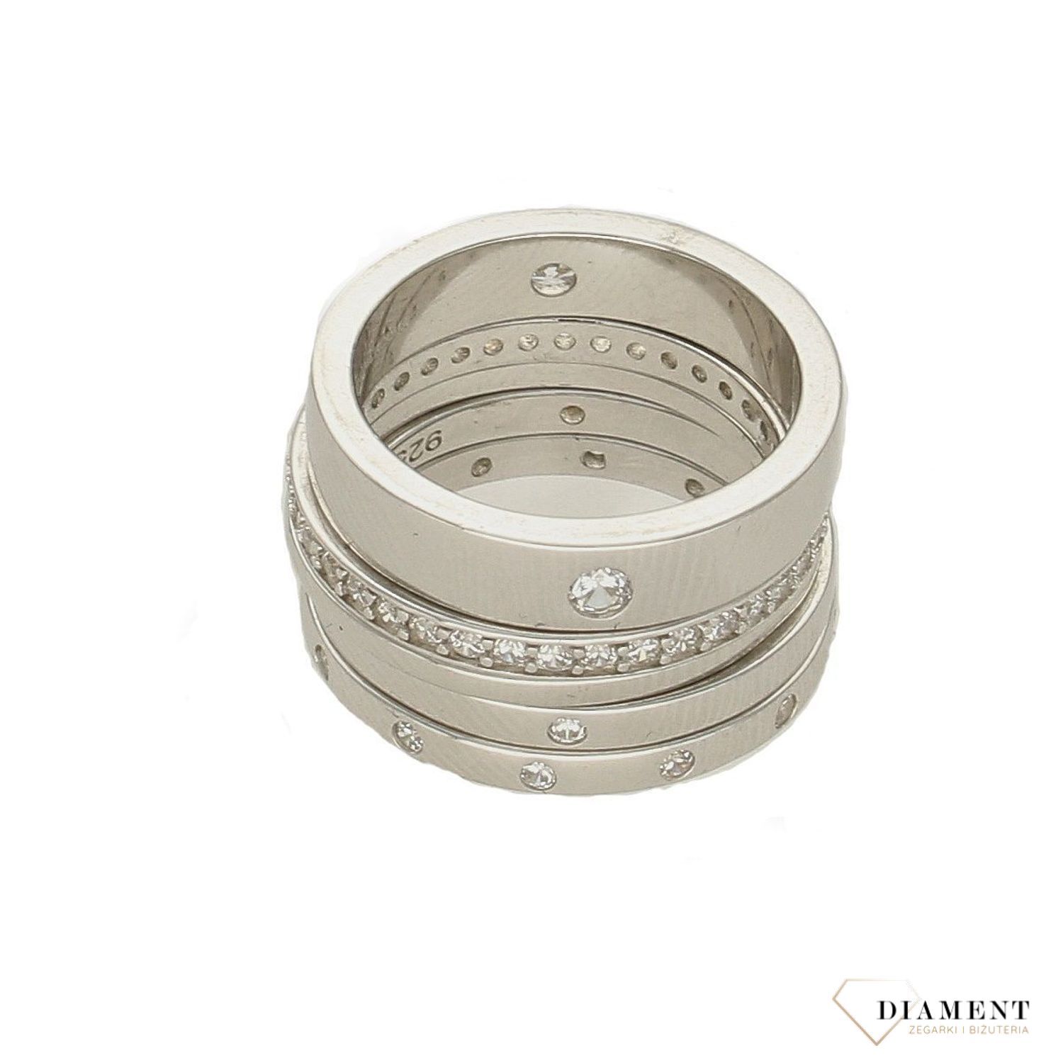 Srebrny Pierścionek Dall' Acqua  Wiele elementów  925 DIAMENT DIA-PRS-5562-925.jpg