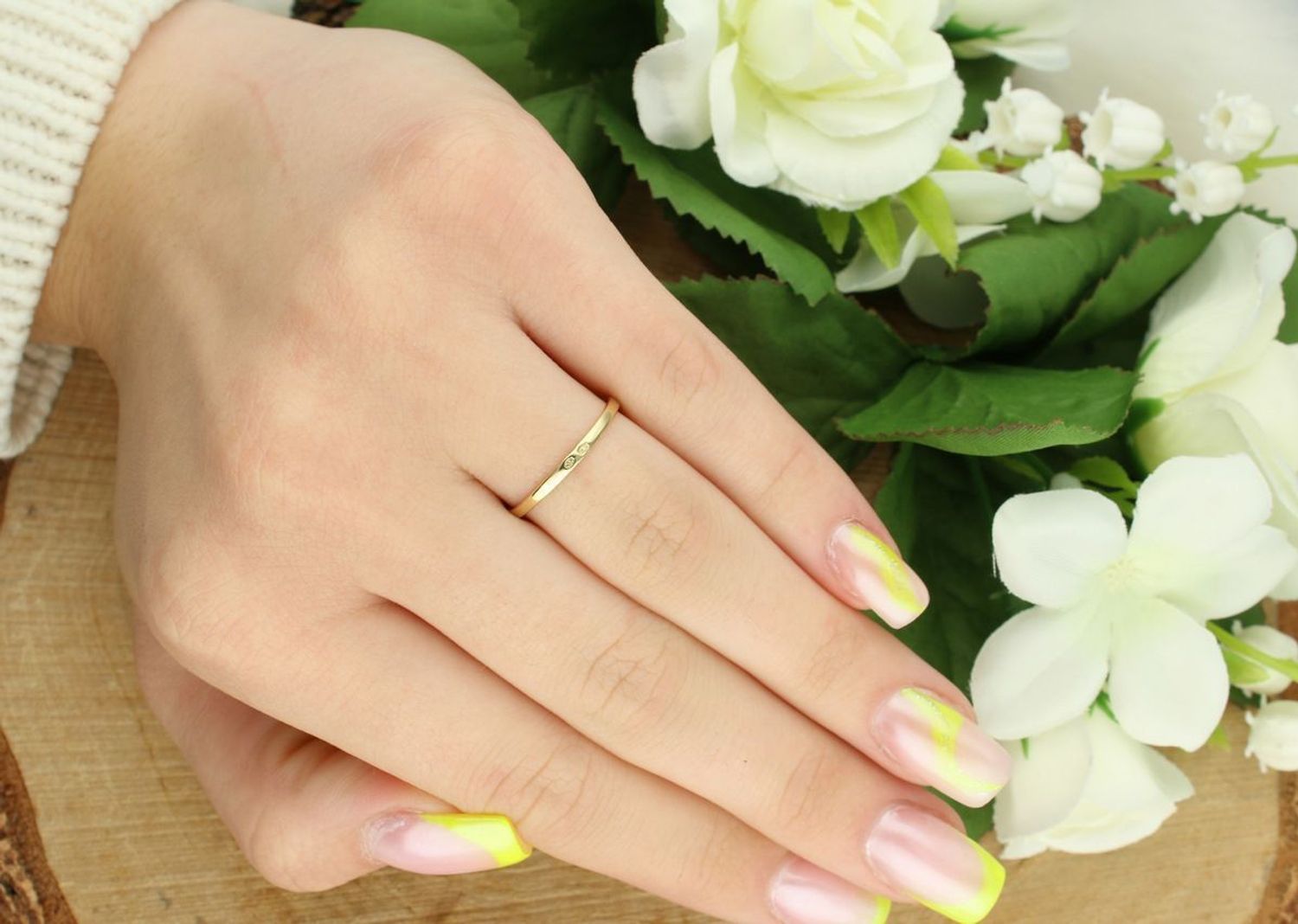 Złoty Pierścionek Damski z Cyrkoniami – Próba 585, DIA-PRS-5791-585.jpg