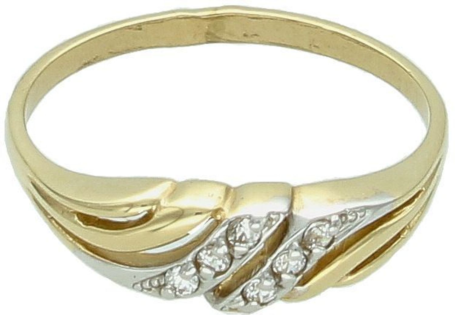 Złoty Pierścionek Damski z Cyrkoniami – Próba 585, DIA-PRS-5791-585.jpg