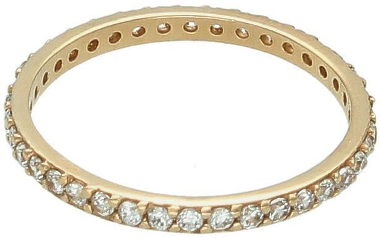 Pierścionek damski obrączka różowe złoto z cyrkoniami próba 585, rozmiar 10 DIA-PRS-5801-585 Podkreśl swoją kobiecość z klasą dzięki temu subtelnemu, a zarazem pełnemu blasku pierścionkowi 1.jpg