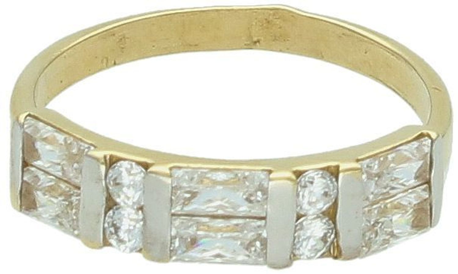 Pierścionek złoty zdobiony cyrkoniami próba 585 rozmiar 10, DIA-PRS-5806-585 Złoty pierścionek wykonany z wysokiej jakości kruszcu próby 585 to kwintesencja elegancji i ponadczasowego stylu.1.jpg