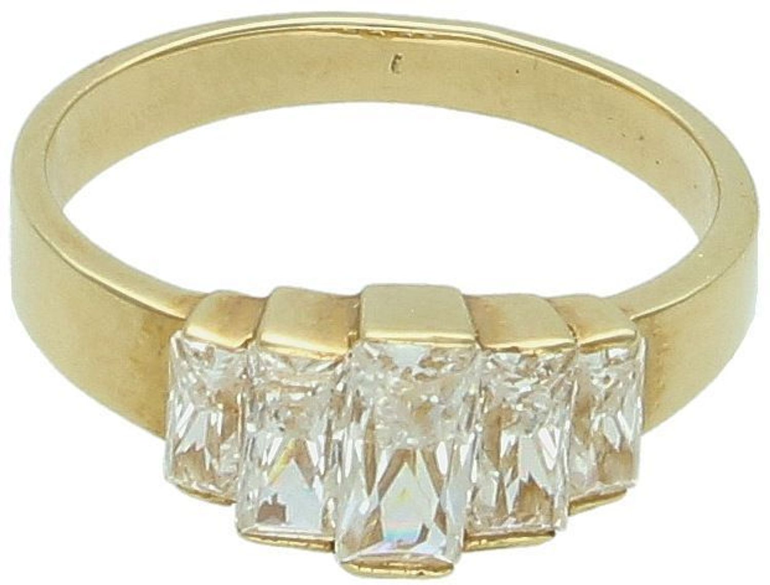 Pierścionek damski złoty z cyrkoniami rozmiar 10, próba 585 DIA-PRS-5814-585 Wyjątkowy pierścionek damski wykonany ze złota próby 585 to idealne połączenie elegancji i subtelnego blasku.1.jpg