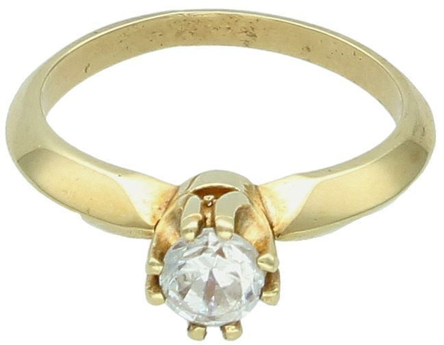 Pierścionek damski złoty z dużą cyrkonią próba 585, DIA-PRS-5815-585 rozmiar 10 Elegancki i ponadczasowy pierścionek damski wykonany z wysokiej jakości złota próby 585, 1.jpg