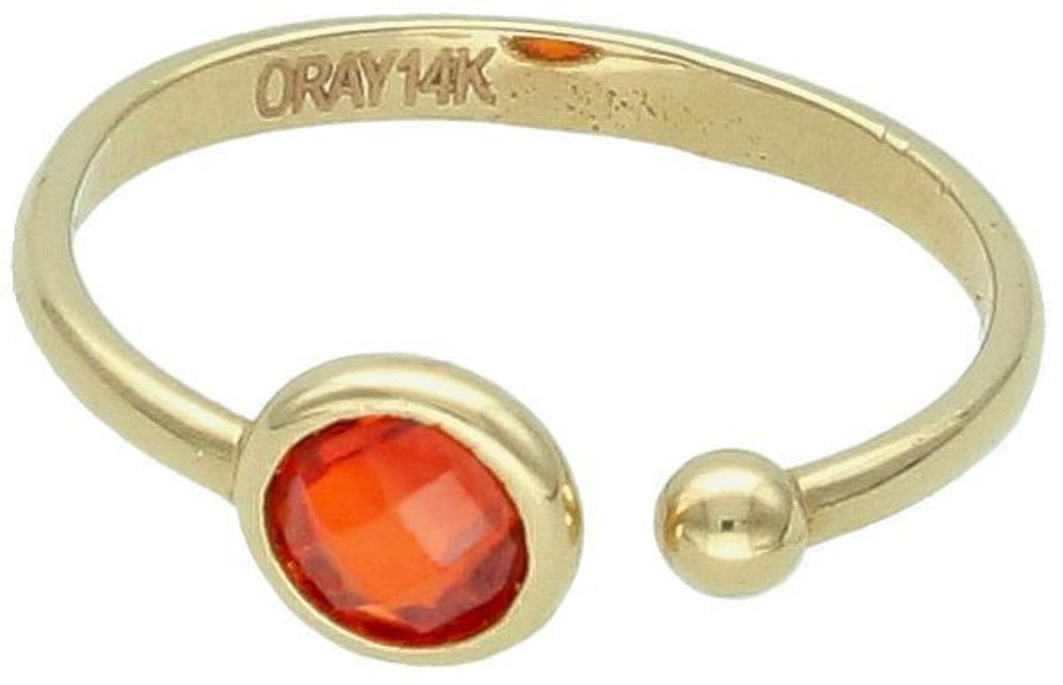 Pierścionek damski złoty z czerwoną cyrkonią próba 585, DIA-PRS-5820-585 Elegancki pierścionek damski wykonany ze złota próby 585, który urzeka swoim delikatnym, a zarazem wyrazistym 1.jpg