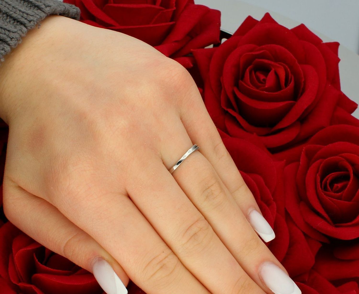 Pierścionek damski białe złoto próba 585, DIA-PRS-5828-585.jpg