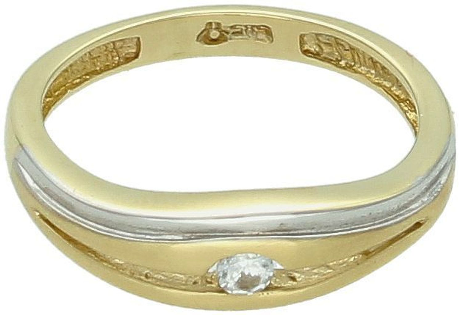 Pierścionek damski złoty próba 585 z cyrkonią rozmiar 11, DIA-PRS-5834-585 Elegancki pierścionek damski wykonany z wysokiej jakości złota próby 585 1.jpg