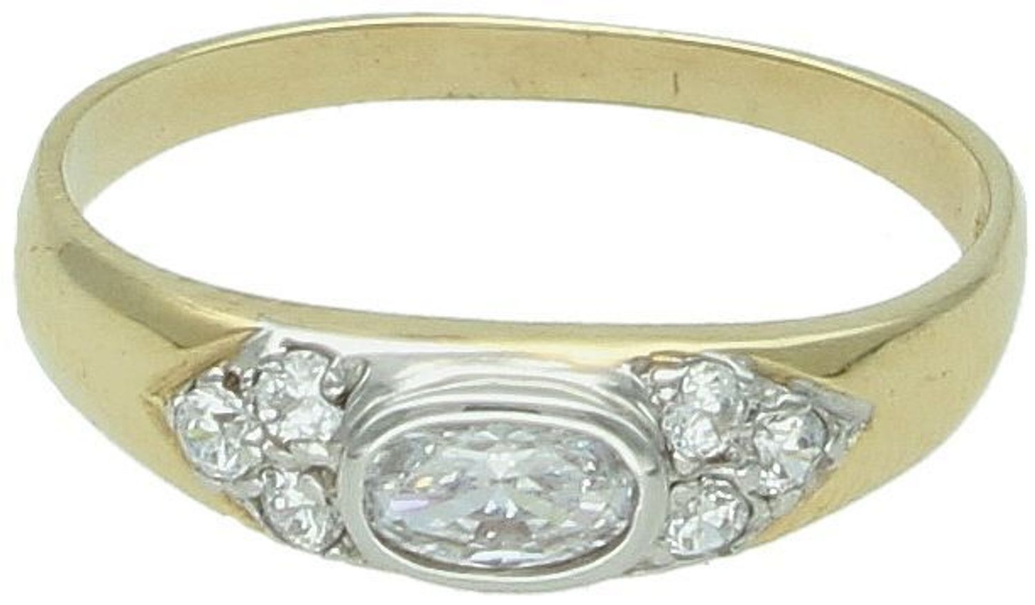 Pierścionek damski złoty próba 585 zdobiony cyrkoniami rozmiar 12, DIA-PRS-5846-585 Ten złoty pierścionek to połączenie delikatności i szykownej elegancji. 1.jpg