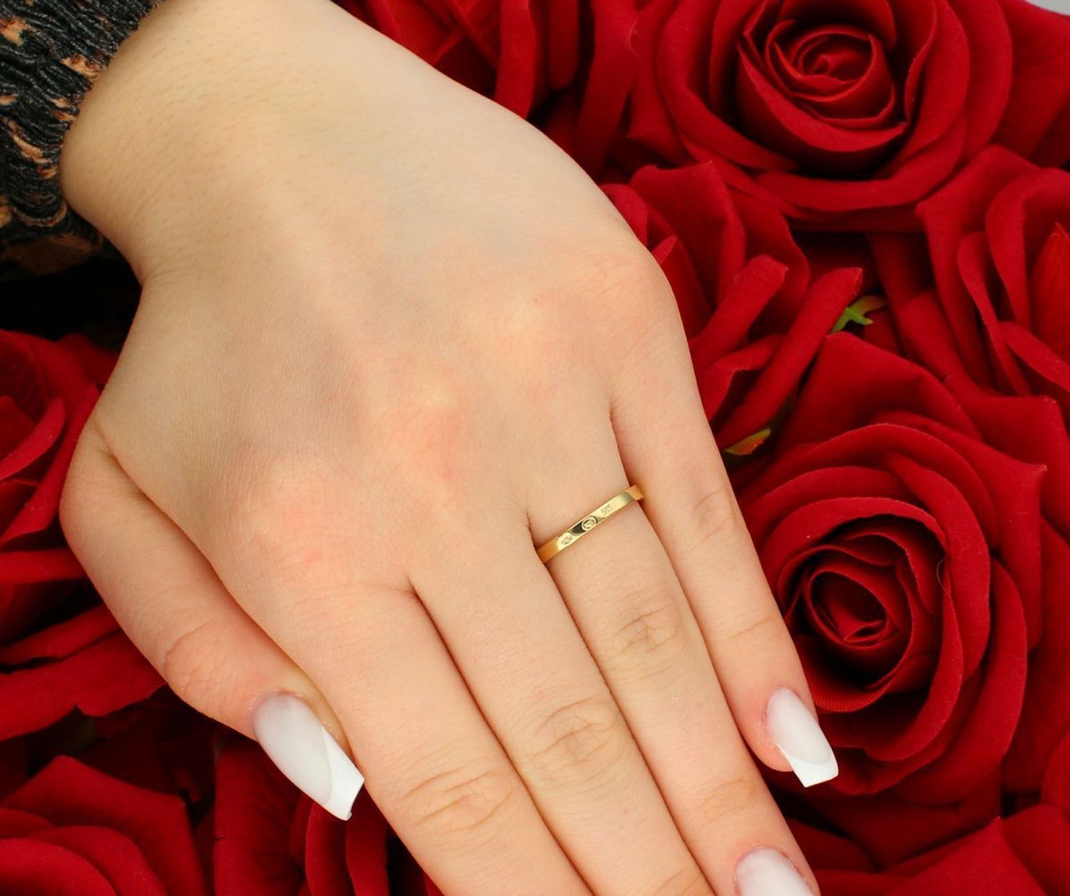 Złoty pierścionek zaręczynowy z cyrkonią próba 585 rozmiar 12, DIA-PRS-6050-585. Elegancki pierścionek zaręczynowy wykonany z żółtego złota o próbie 585, ozdobiony piękną cyrkonią i 1.jpg