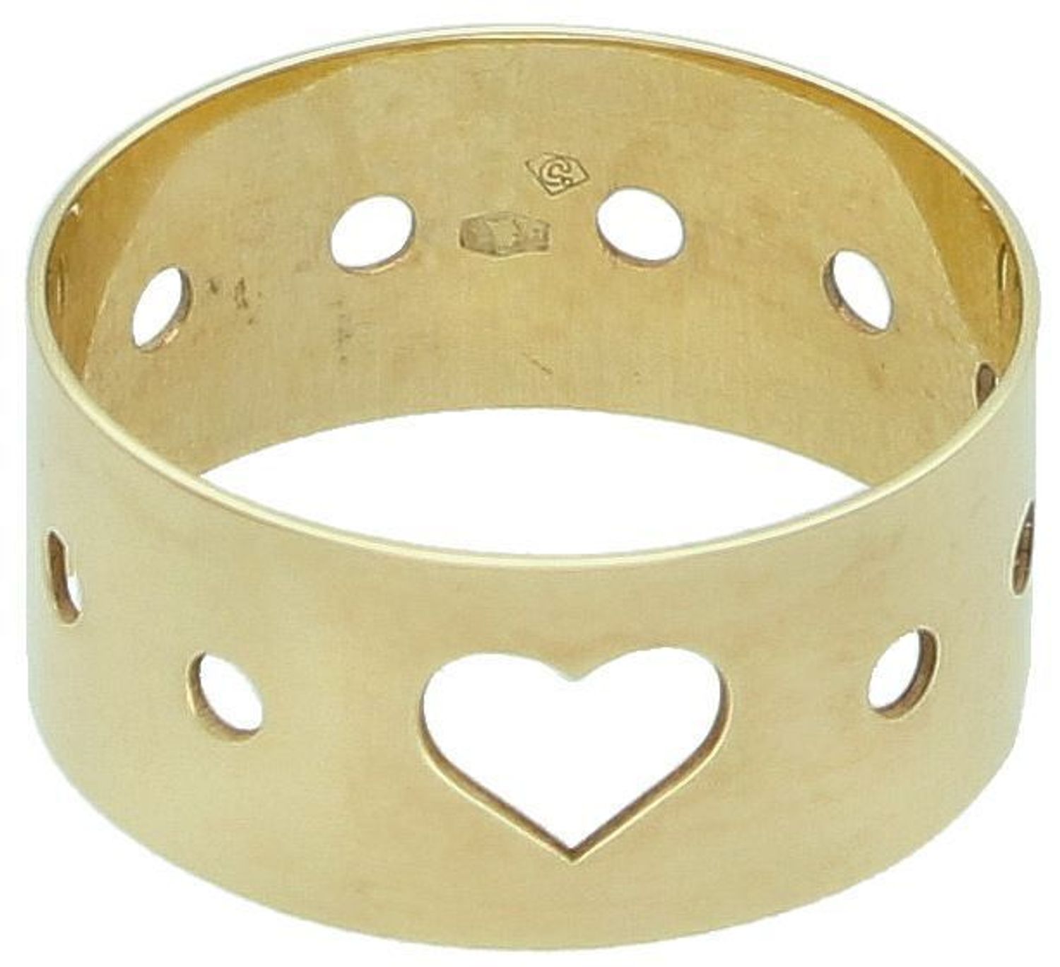 Złoty pierścionek damski 585 o wadze 1,91 g, model DIA-PRS-6055-585. Stylowa obrączka z wyciętym sercem i kółeczkami. Idealny prezent pełen klasy.1.jpg