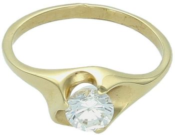 Złoty pierścionek damski próby 585 ozdobiony cyrkonią. Waga 2,12 g, rozmiar 7 mm x 1 cm – elegancka biżuteria z subtelnym designem. Idealny na prezent.1.jpg
