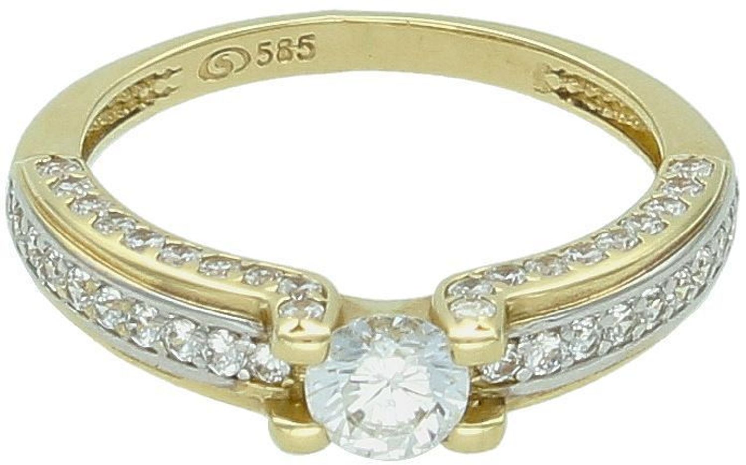 Złoty pierścionek zaręczynowy 585 z ozdobą 6x5 mm. Model DIA-PRS-6069-585, rozmiar 12, waga 2,76 g. Stylowy i elegancki – idealny na wyjątkową okazję.1.jpg