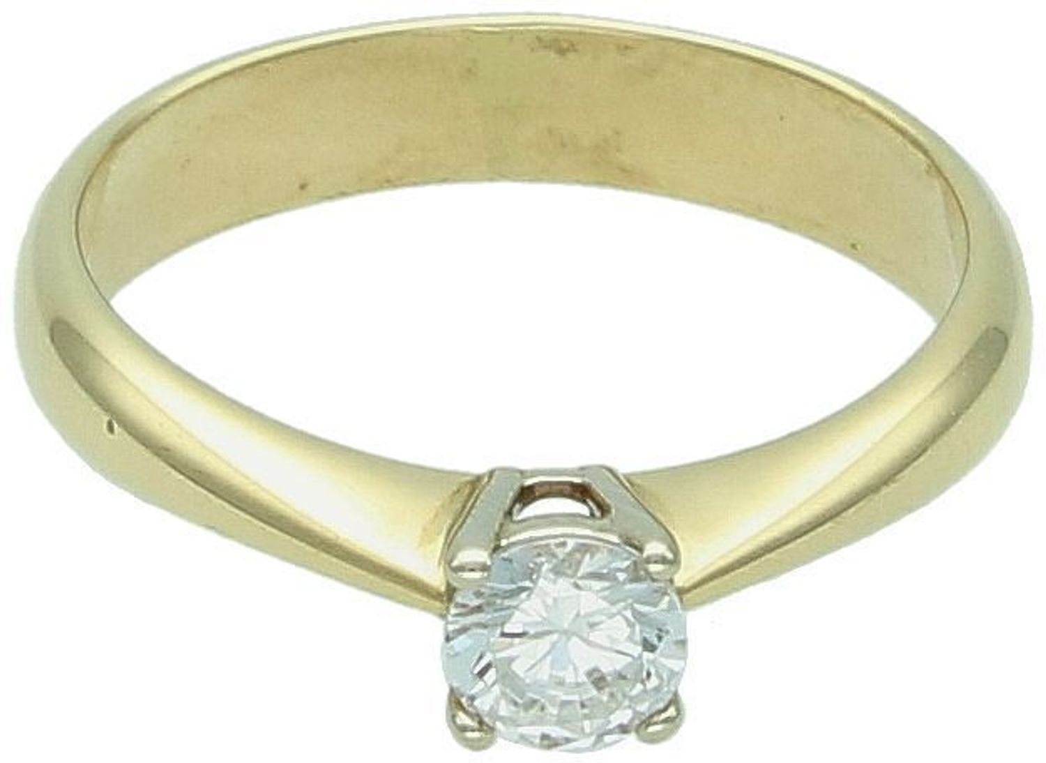 Złoty pierścionek damski próby 585 z subtelną cyrkonią. Waga 3,00 g, szerokość szyny 3 mm. Idealny wybór na prezent lub wyjątkową okazję.1.jpg