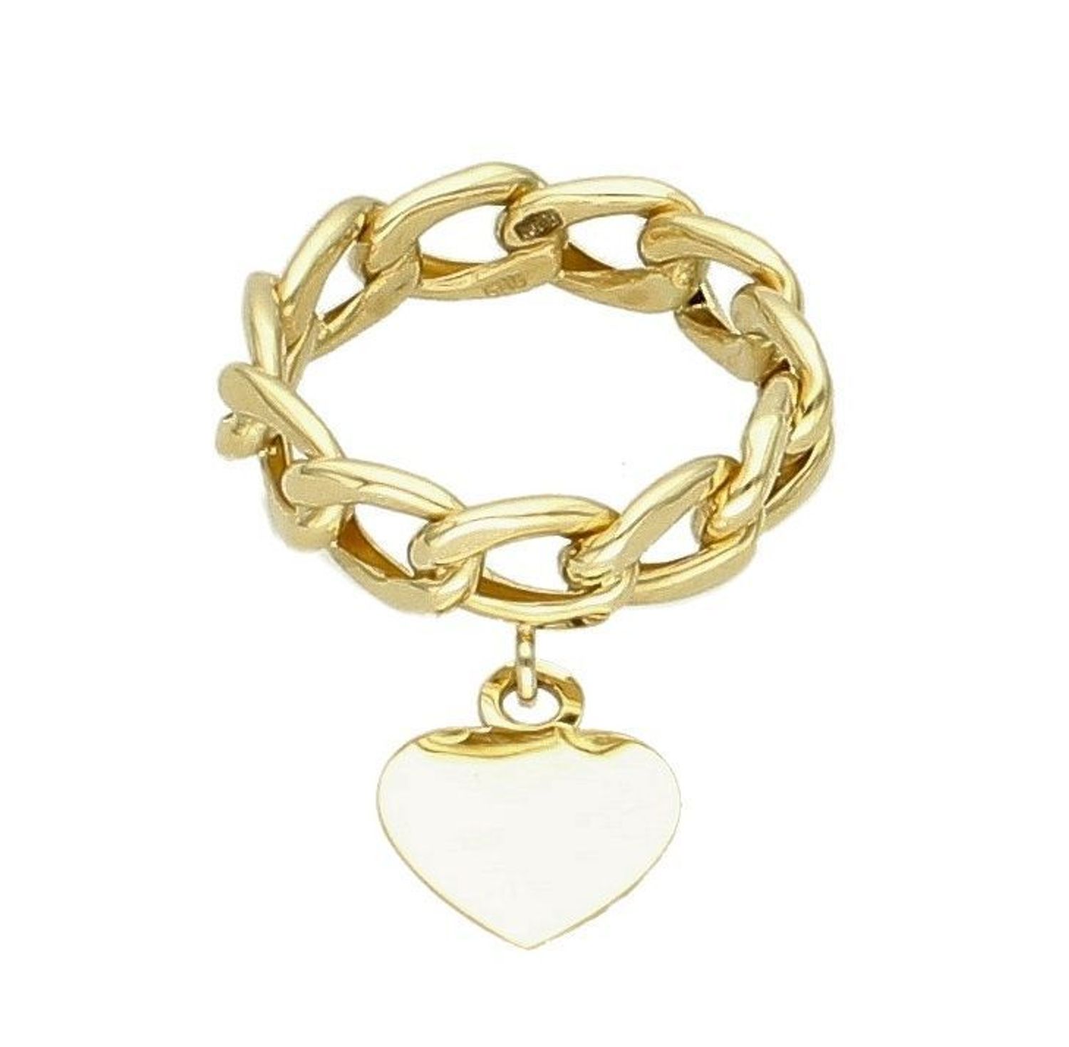 Złoty pierścionek szeroka pancerka 585 z zawieszką serce DIA-PRS-6158-585 ✓Złote Pierścionki Damskie w Sklepie z Biżuterią zegark.jpg