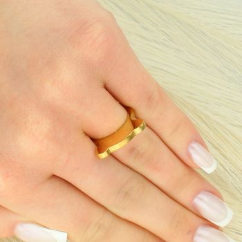 Stalowy Pierścionek Miś w Złotym Kolorze „Tuos” damski.jpg