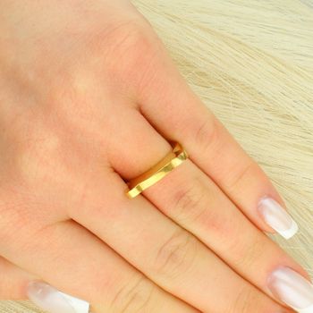 Stalowy Pierścionek Miś w Złotym Kolorze „Tuos” prs.jpg