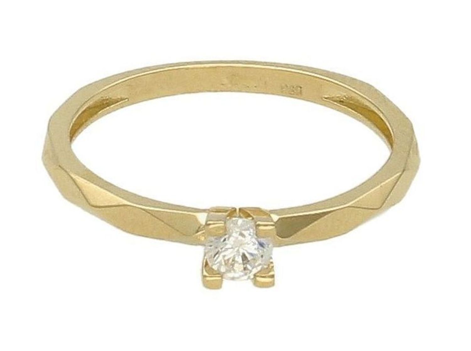 Złoty pierścionek 585 z cyrkonią zaręczynowy DIA-PRS-6232-585.jpg