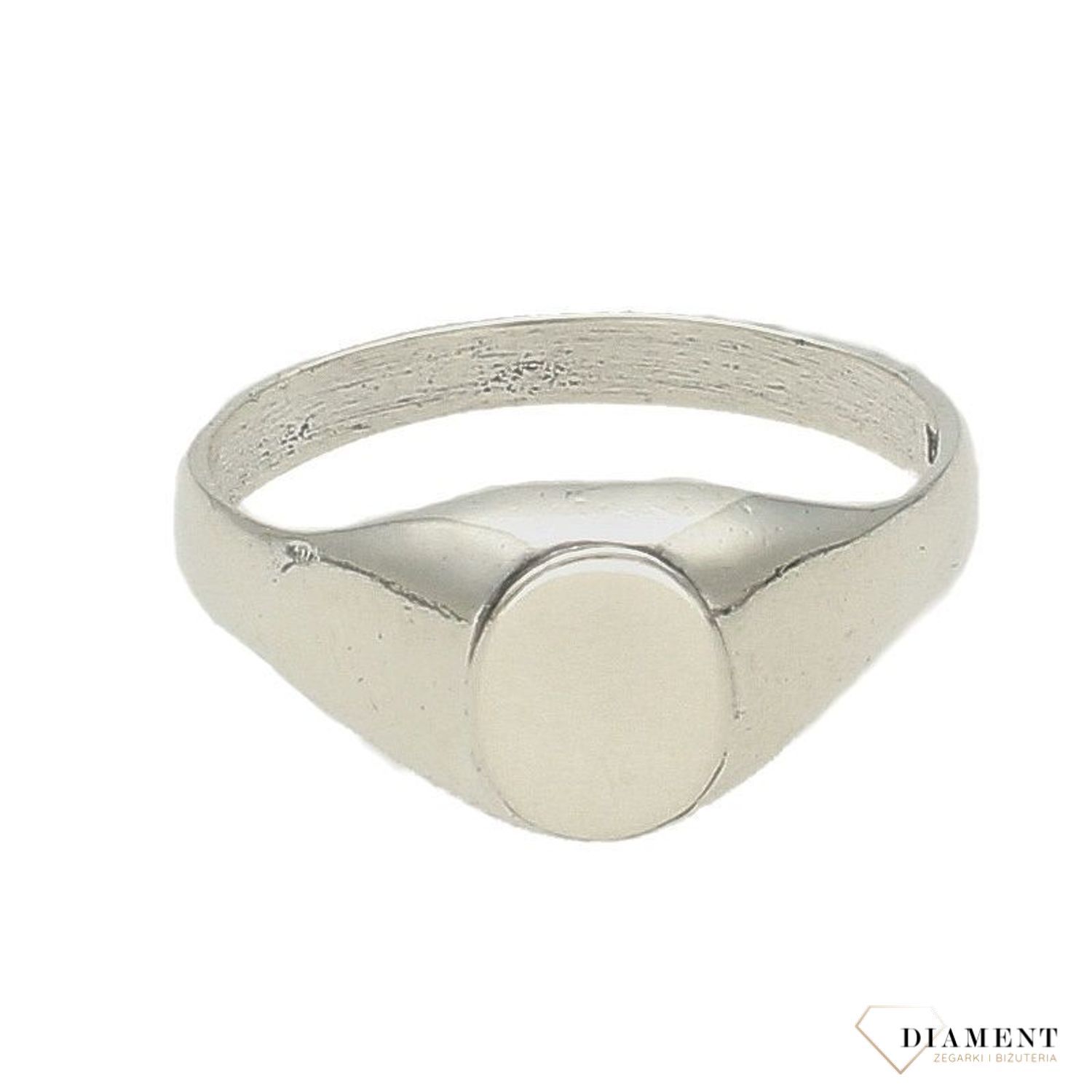 Pierścionek srebrny sygnet okrągły 925 DIA-PRS-6314-925. męski sygnet. Damski sygnet. Gładki pierścionek. Pomysł na prezent dla.jpg