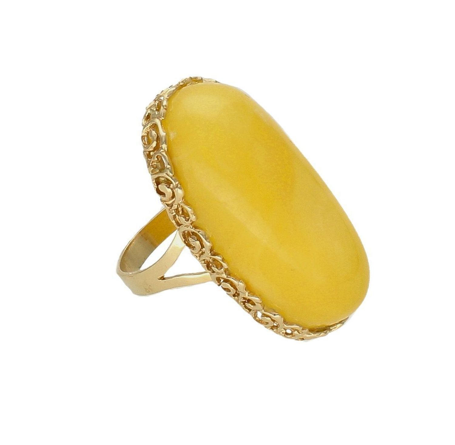 Złoty pierścionek 585 z mlecznym bursztynem DIA-PRS-7000-585. Złoty pierścionek z bursztynem. Złoty pierścionek z kamieniem naturalnym. Złoty pierścionek idealny dla wymagającej kobiety. Złoty pierścionek z bursztynem to świ (3).jpg