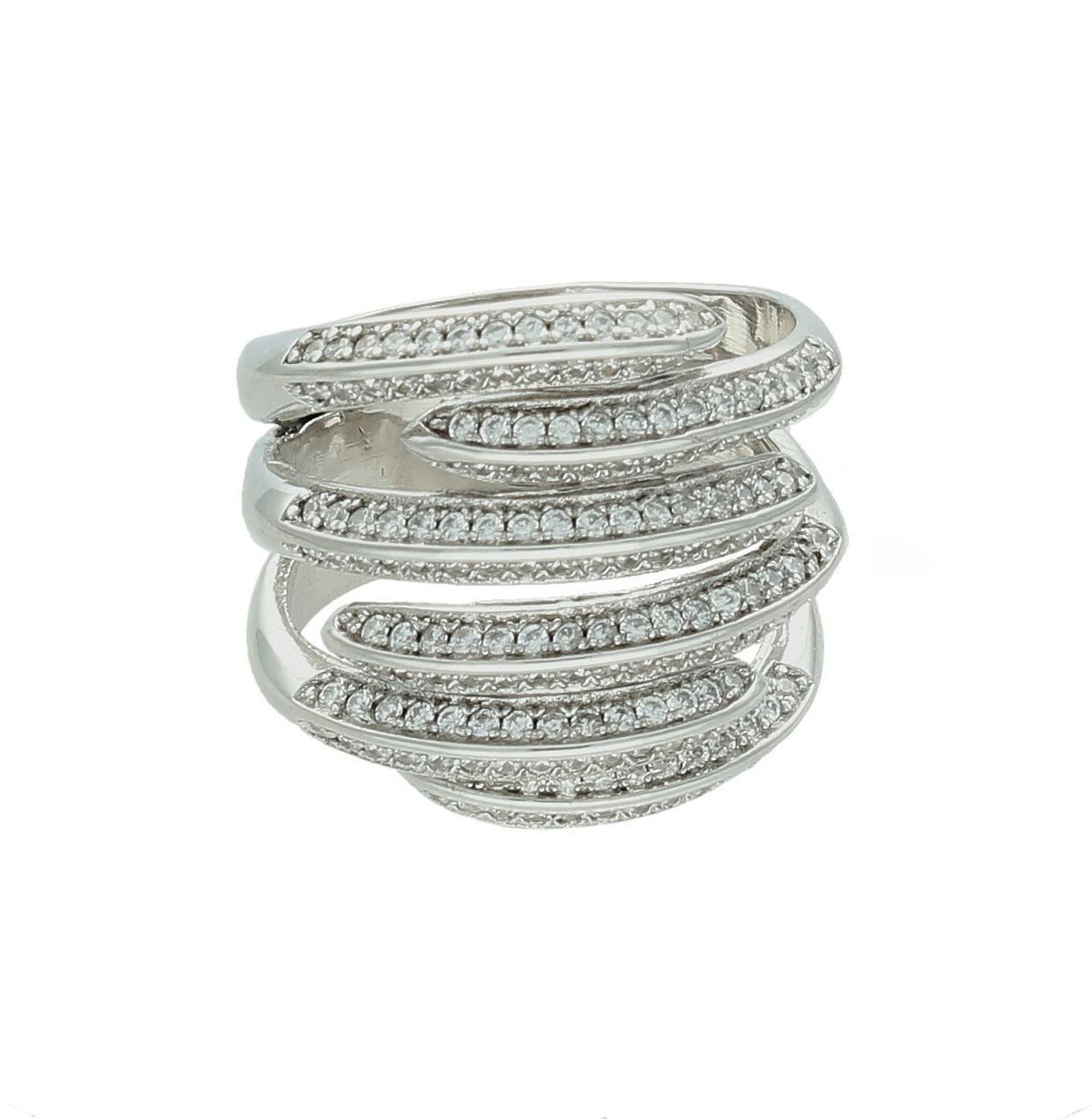 Srebrny pierścionek damski 925 szeroka obrączka wysadzana cyrkoniami rozmiar 11 DIA-PRS-7156-925 2.jpg