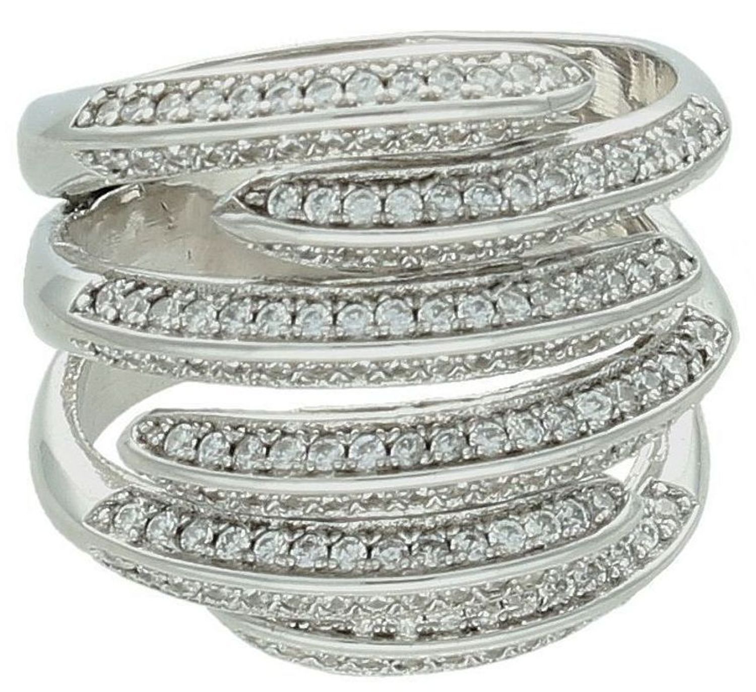 Srebrny pierścionek damski 925 szeroka obrączka wysadzana cyrkoniami rozmiar 11 DIA-PRS-7156-925 2.jpg