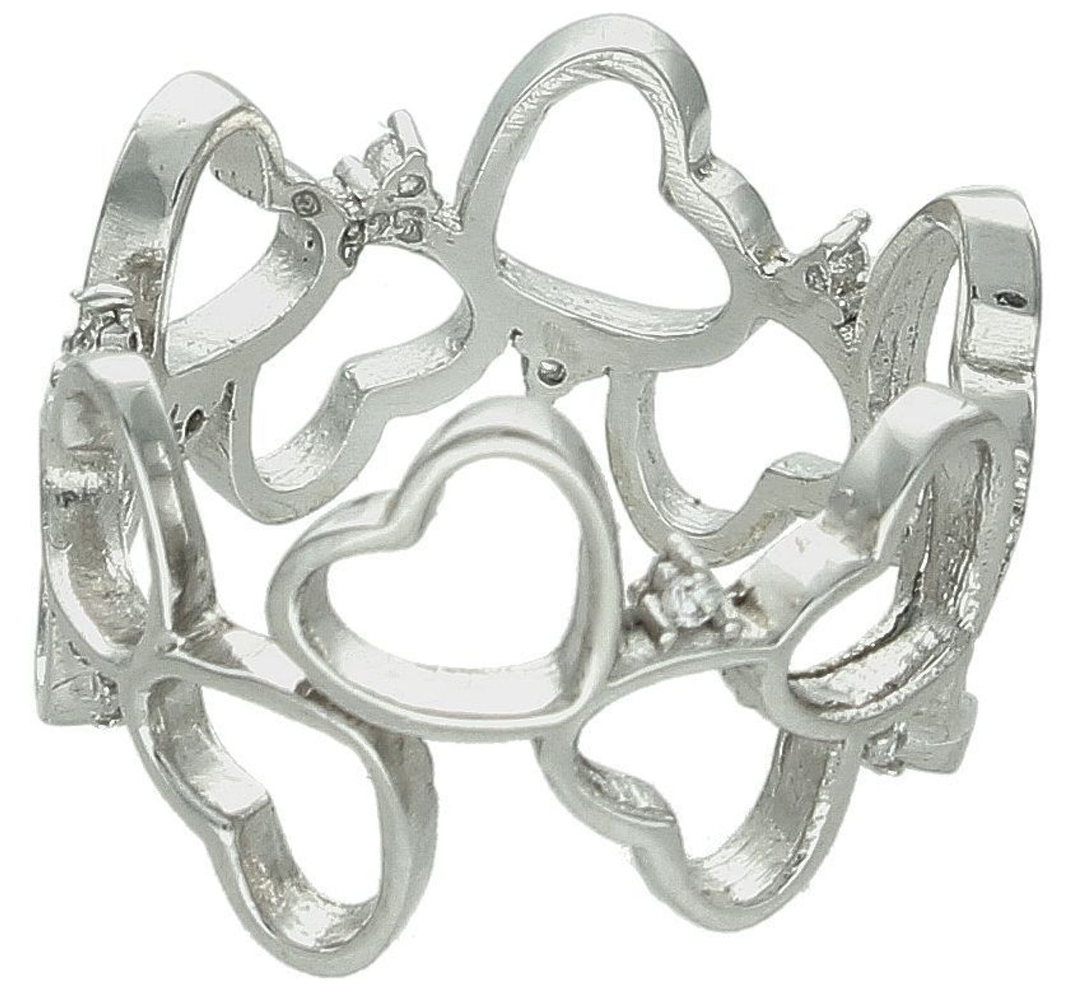 Pierścionek srebrny serduszka z cyrkonią próba 925, DIA-PRS-7162-925 Srebrny pierścionek wykonany z najwyższej jakości srebra o prostej formie. Idealny pomysł na prezent dla każdej kobiety 1.jpg