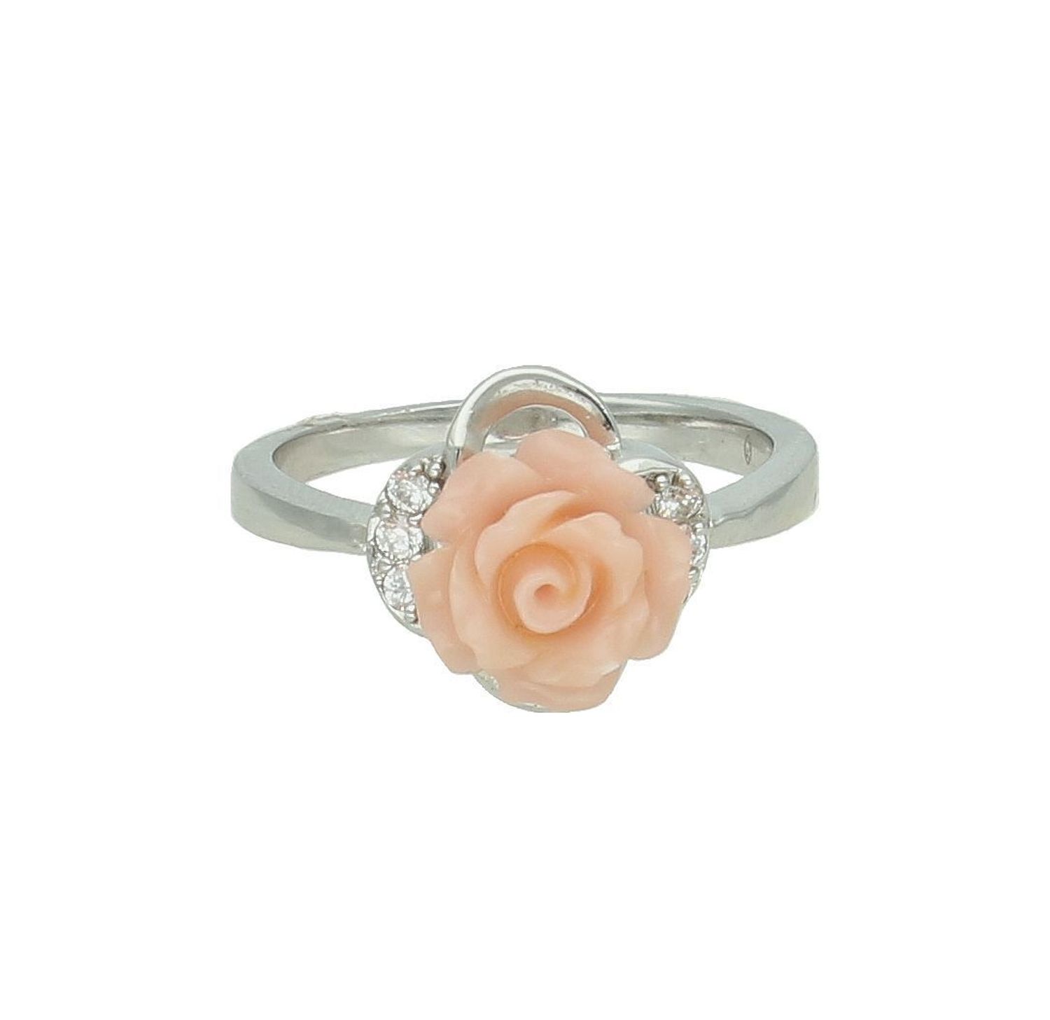 Srebrny pierścionek damski 925 różowa Róża rozmiar 11 DIA-PRS-7168-925.jpg