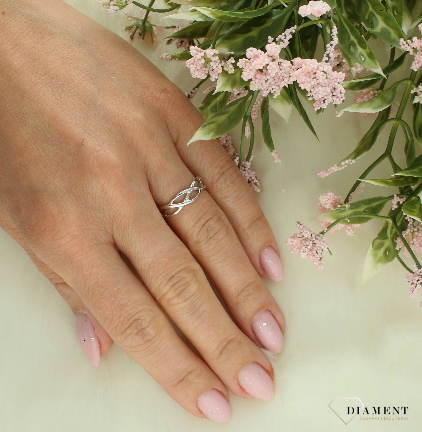 Pierścionek srebrny 925 pleciona obrączka  DIA-PRS-7171-925 (2).jpg