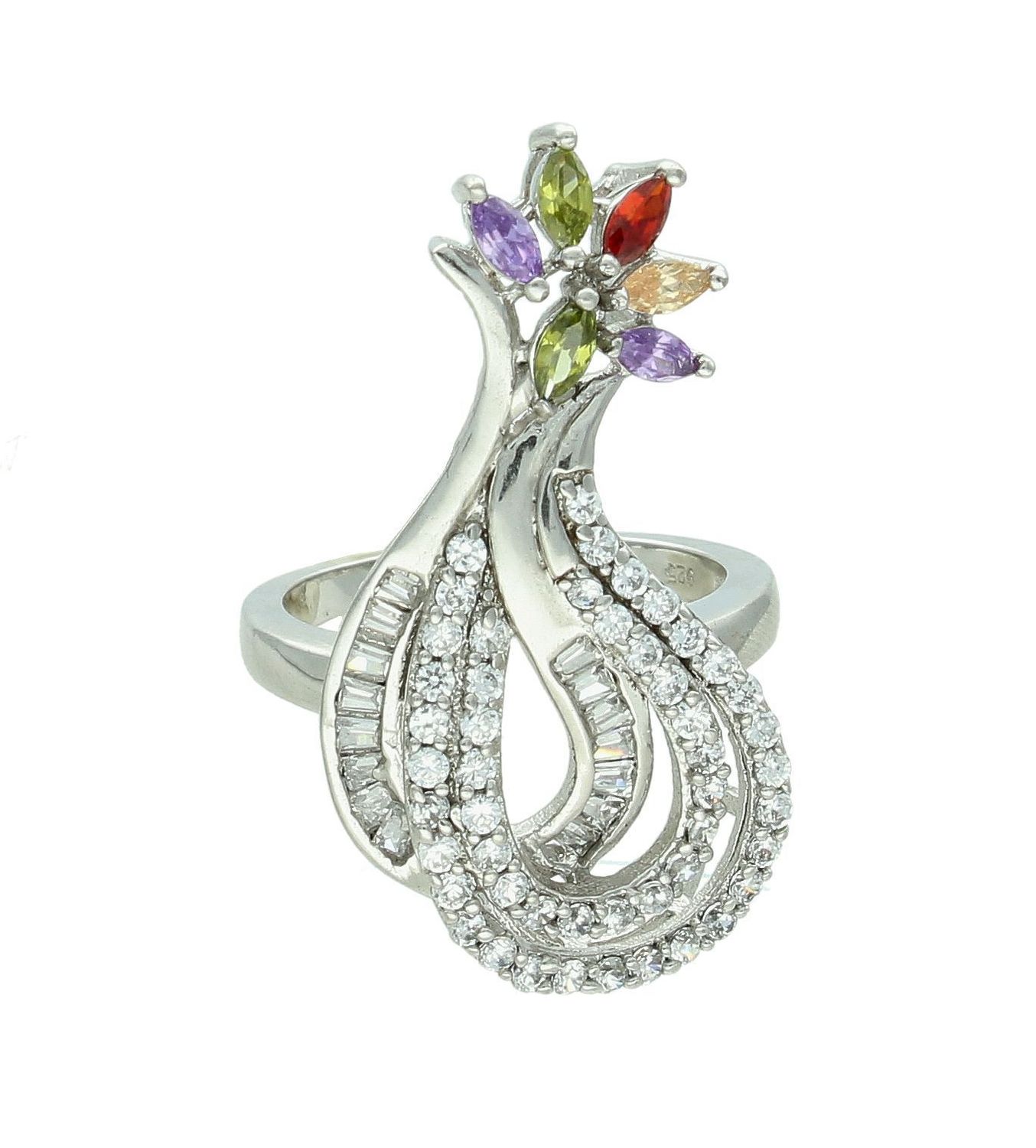 Srebrny pierścionek damski 925 ozdobny kwiat rozmiar 13 DIA-PRS-7180-925. Srebrny pierścionek damski. Srebrny pierścionek z cyrkoniami. Srebrny damski pierścionek na prezent..jpg