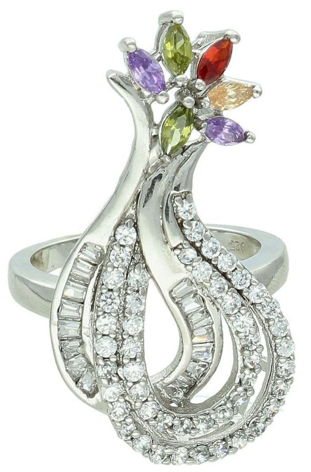 Srebrny pierścionek damski 925 ozdobny kwiat rozmiar 13 DIA-PRS-7180-925. Srebrny pierścionek damski. Srebrny pierścionek z cyrkoniami. Srebrny damski pierścionek na prezent..jpg