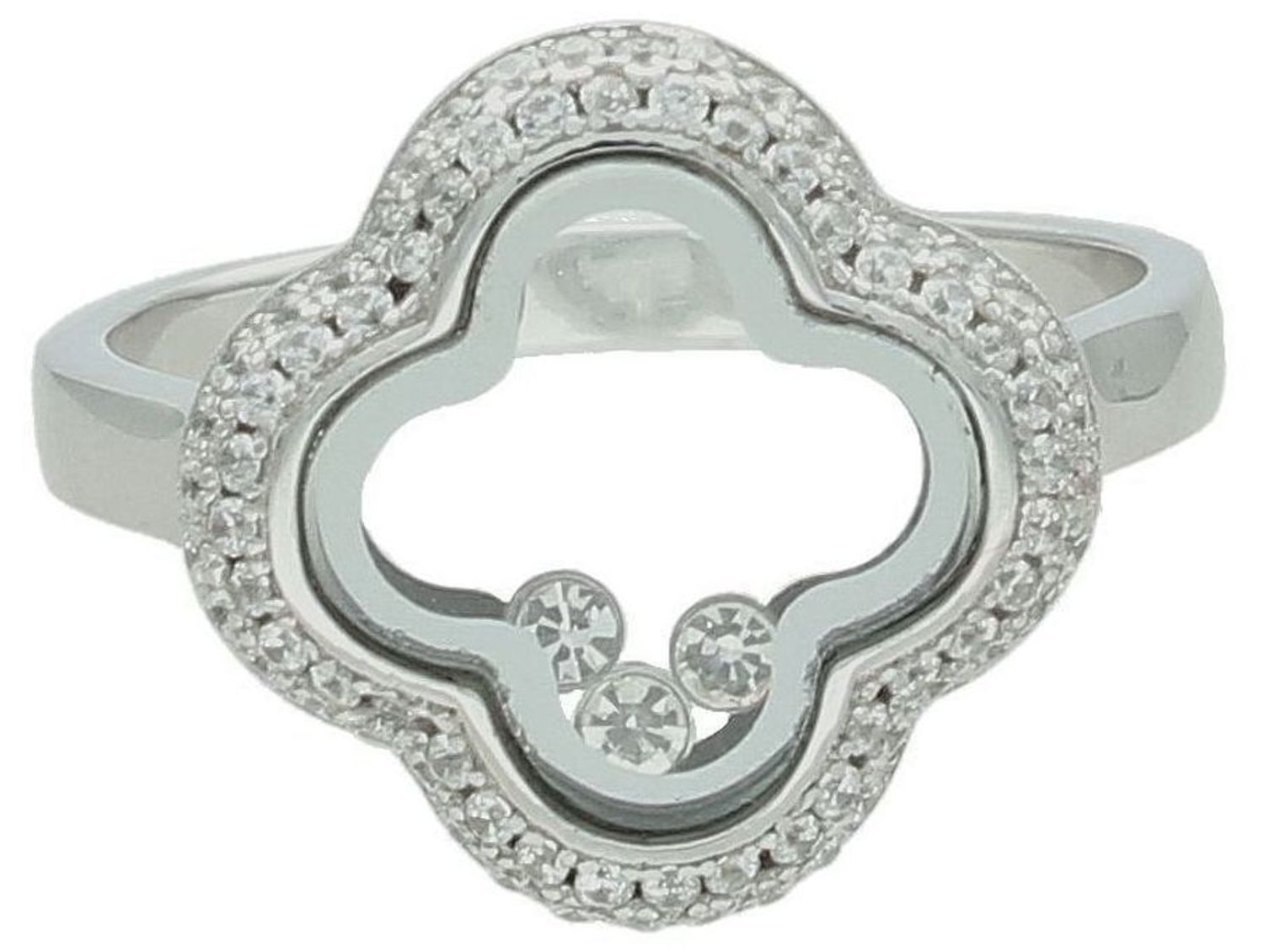 Srebrny pierścionek damski 925 koniczynka z cyrkoniami rozmiar 18 DIA-PRS-7184-925. Srebrny pierścionek damski. Pierścionek srebrny na prezent. Pierścionek ze srebra z cyrkonią.2.jpg