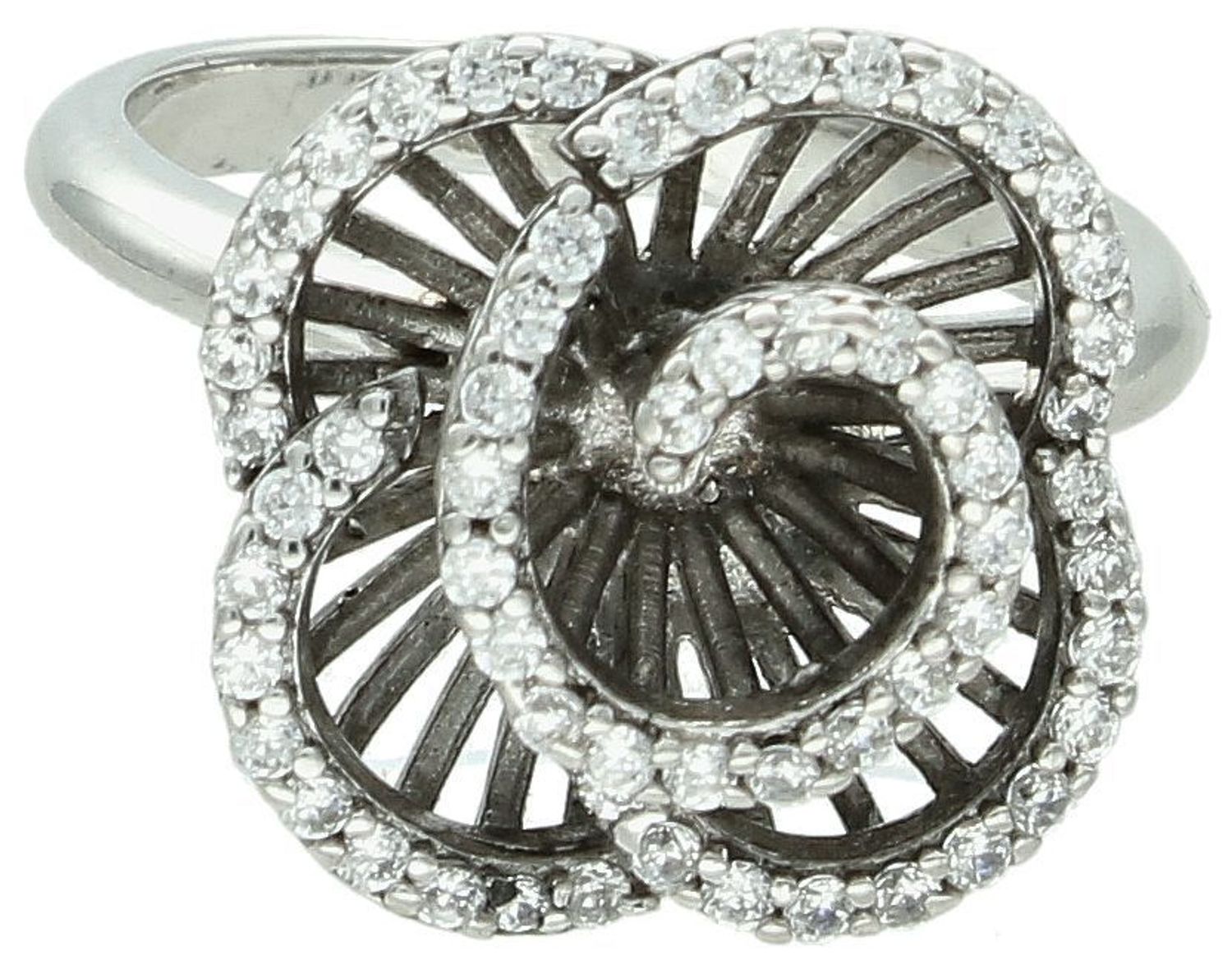 Pierścionek kwiat z cyrkonią srebrny próba 925, DIA-PRS-7193-925 Srebrny pierścionek wykonany z najwyższej jakości srebra o prostej formie. Idealny pomysł na prezent dla każdej kobiety. Srebrny 1.jpg