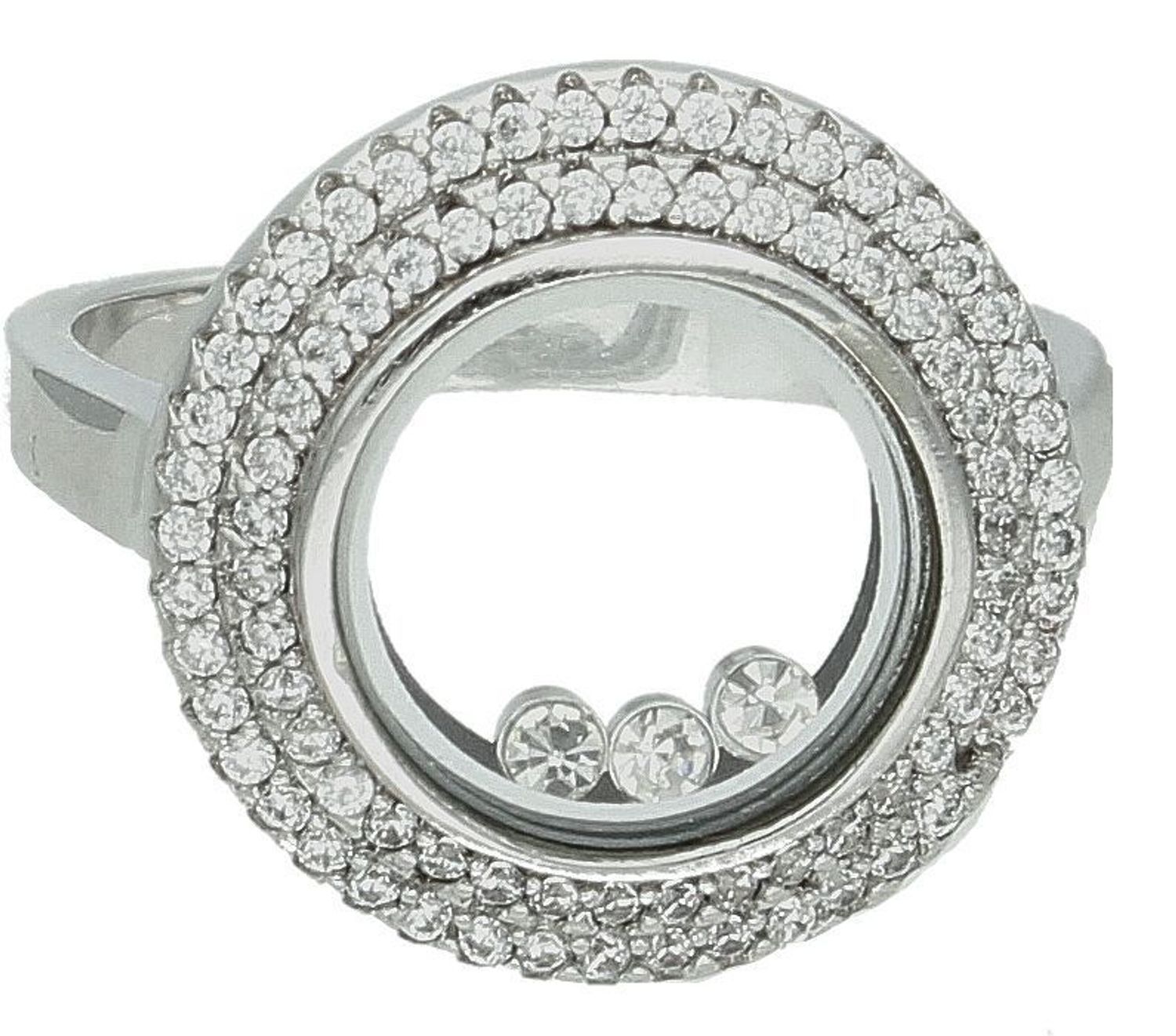 Pierścionek okrągły z cyrkoniami próba 925, DIA-PRS-7200-925 Srebrny pierścionek wykonany z najwyższej jakości srebra o prostej formie.6.jpg