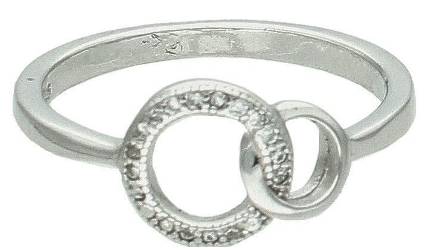 Srebrny pierścionek damski 925 złączone okręgi rozmiar 17 DIA-PRS-7205-925. Pierścionek srebrny dla kobiety. Delikatny srebrny pierścionek. Idealny pomysł na prezent dla kobiety (2).jpg