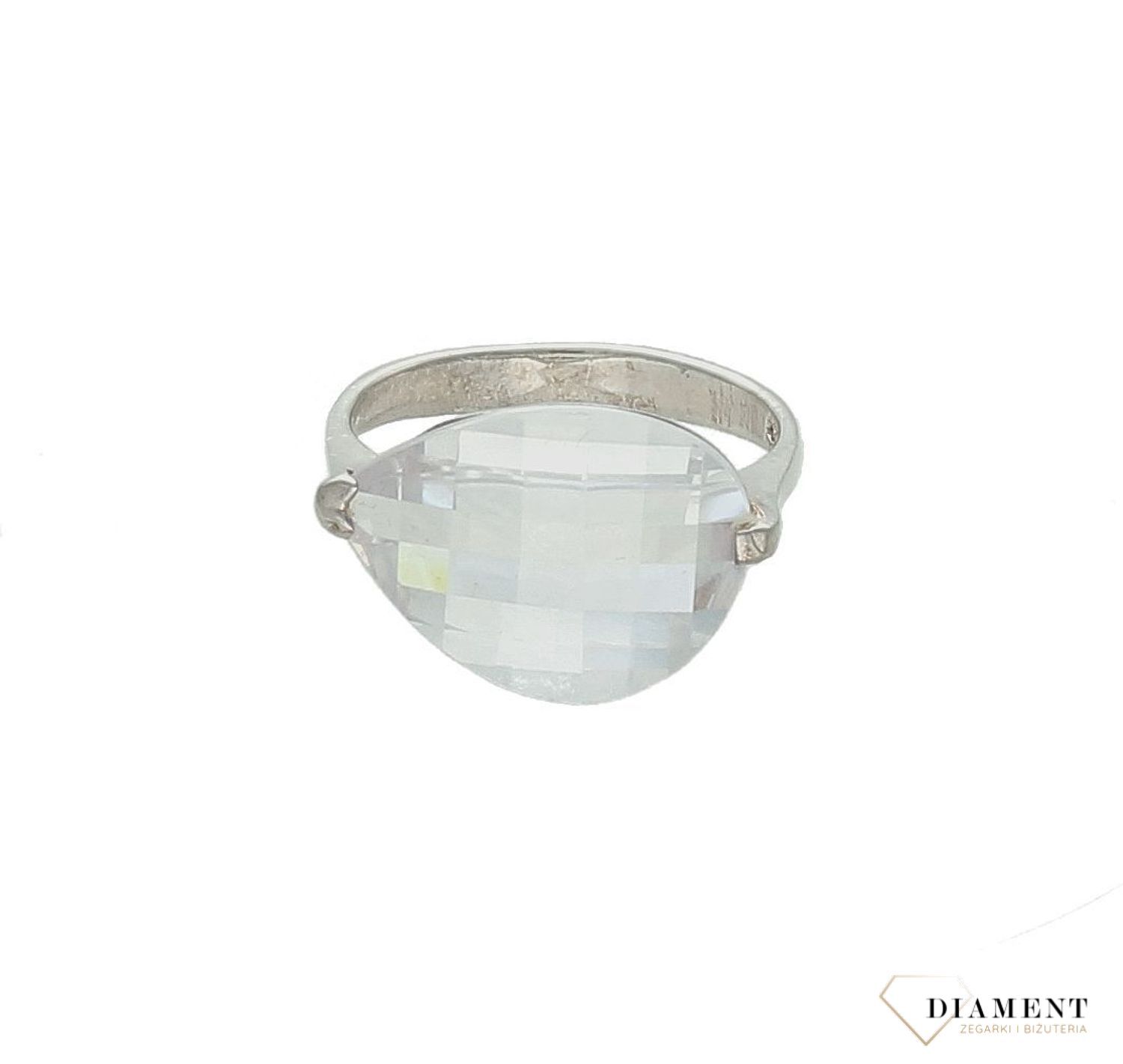 Srebrny pierścionek damski 925 z dużą cyrkonią rozmiar 19 DIA-PRS-7213-925. Srebrny pierścionek damski. Pierścionek srebrny dla kobiety na prezent. Srebrny damski pierścionek z cyrkoniami.5.jpg