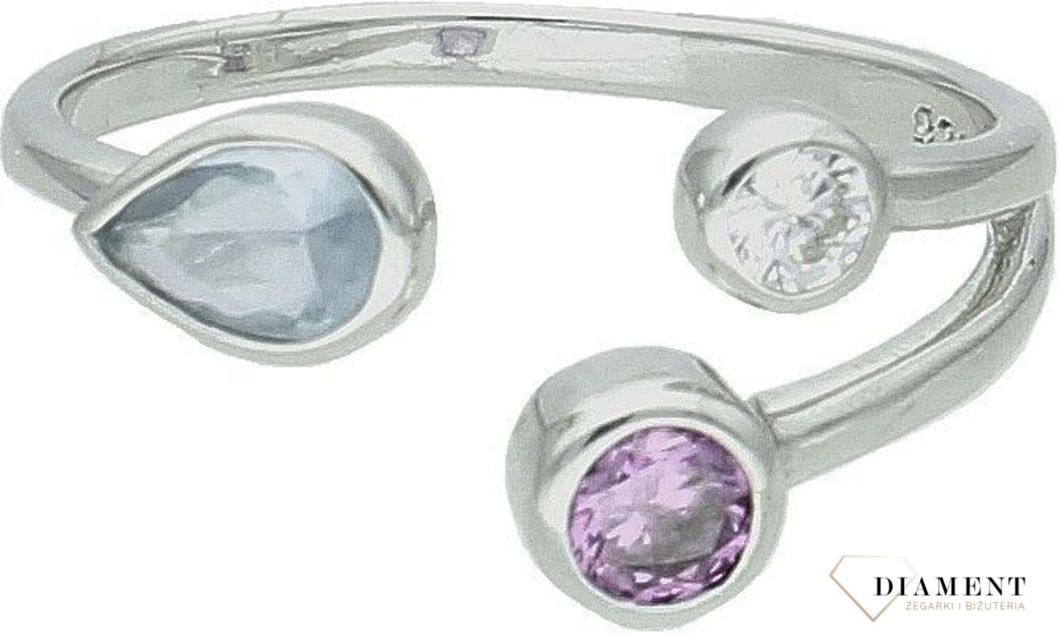 Srebrny pierścionek damski 925 w kolorowe cyrkonie rozmiar 16 DIA-PRS-7241-925. Srebrny pierścionek damski. Srebrny pierścionek z cyrkoniami. Pierścionek srebrny damski z cyrkoniami na prezent. Srebrny pierścionek dla ukochanej.1.jpg