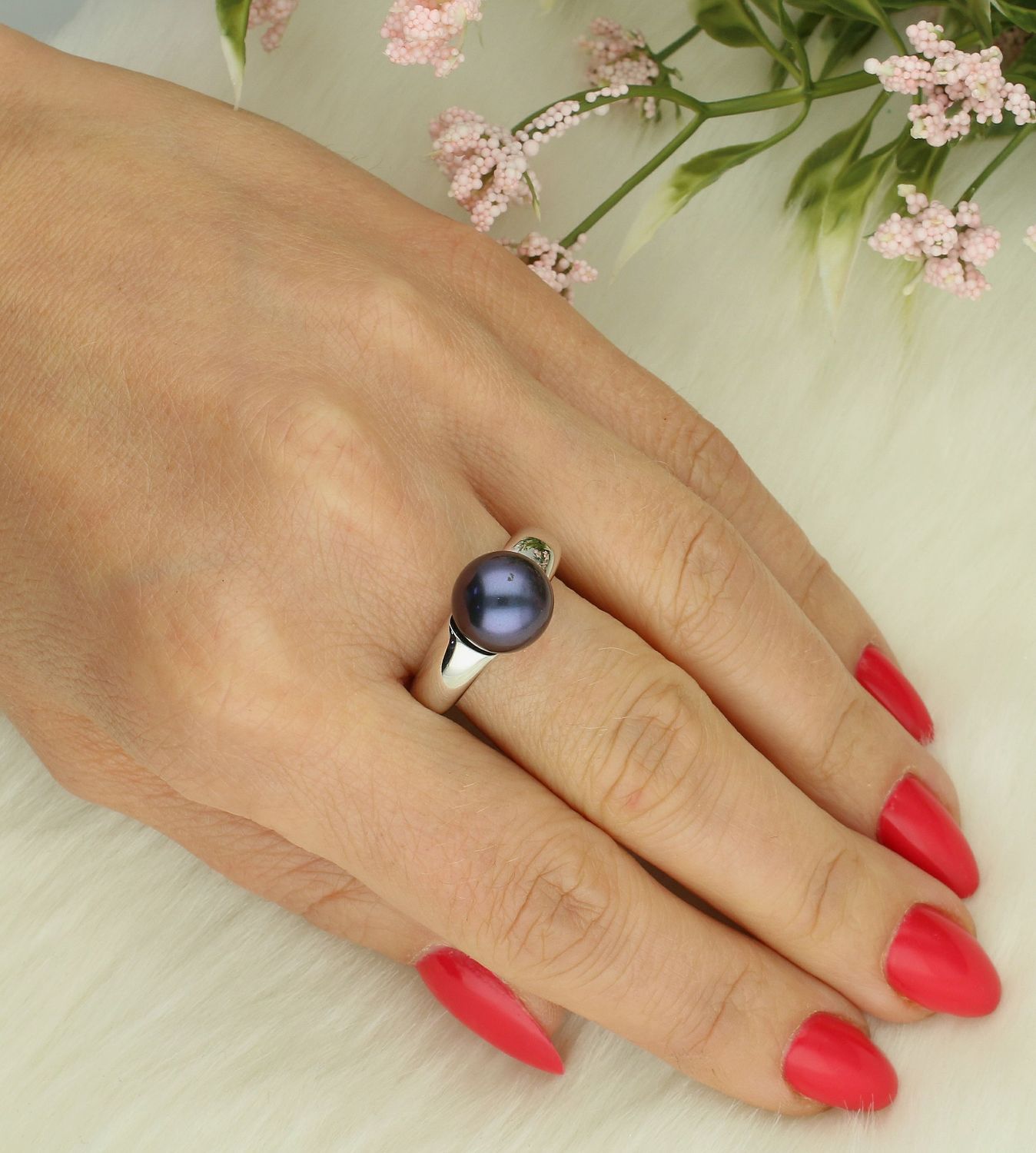 Srebrny pierścionek damski 925 z perłopławami rozmiar 14 DIA-PRS-7246-925. Srebrny pierścionek damski. Srebrny pierścionek z perłą. Pierścionek srebrny damski. Srebrny pier.jpg