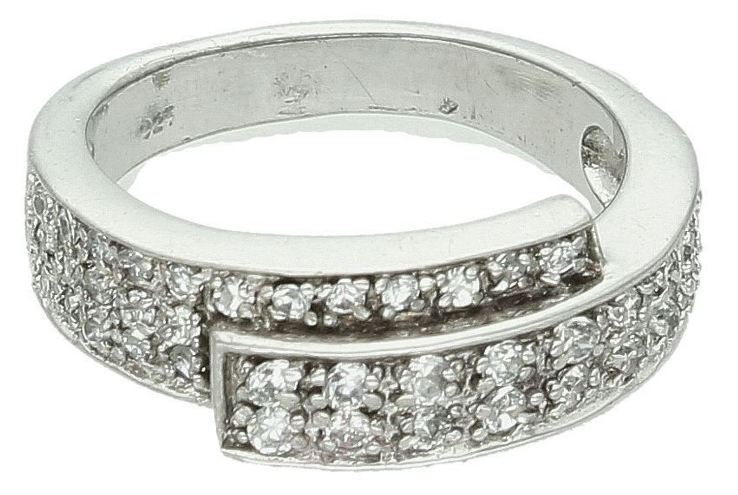 Pierścionek srebrny w cyrkonie próba 925, DIA-PRS-7262-925 Srebrny pierścionek wykonany z najwyższej jakości srebra o prostej formie. Idealny pomysł na prezent dla każdej kobiety.  2.jpg