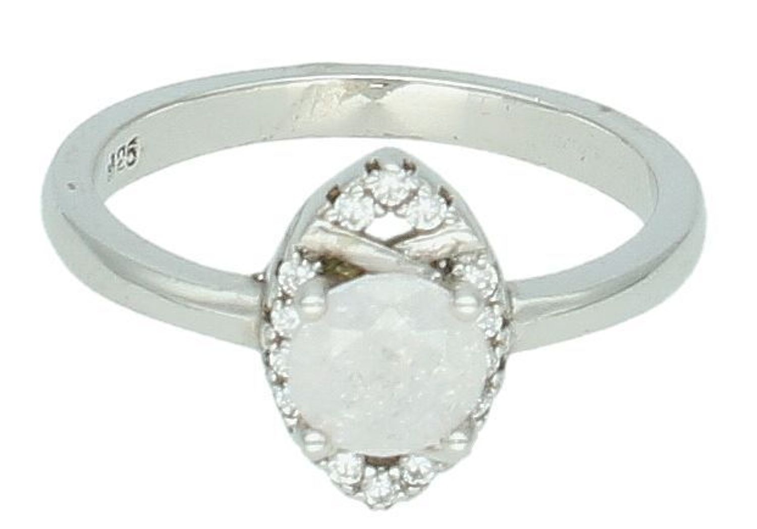 Pierścionek cyrkonie+kolor srebro 925, DIA-PRS-7266-925 Srebrny pierścionek wykonany z najwyższej jakości srebra. Idealny pomysł na prezent. Srebrny pierścionek wykonany z próby 925 ozdobiony białą 1.jpg