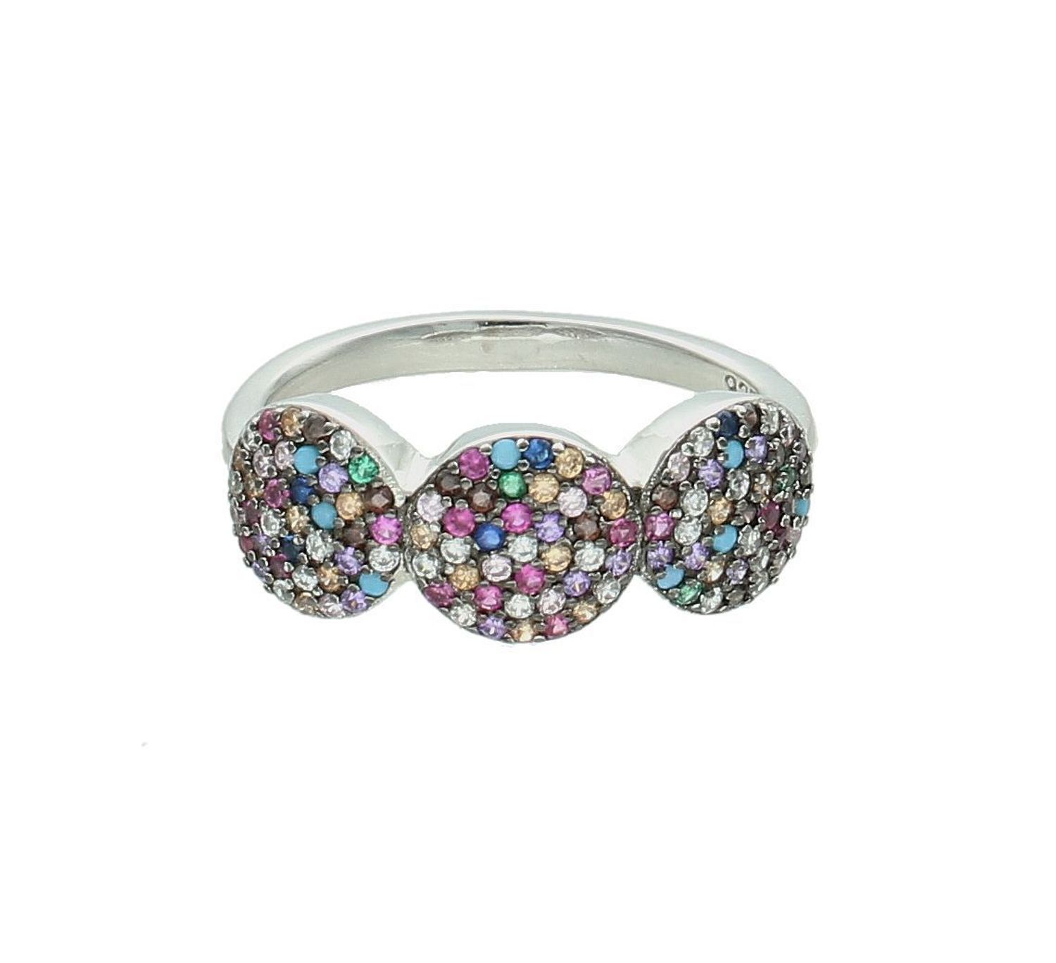 Srebrny pierścionek damski 925 z kolorowymi cyrkoniami rozmiar 20 DIA-PRS-7268-925.jpg