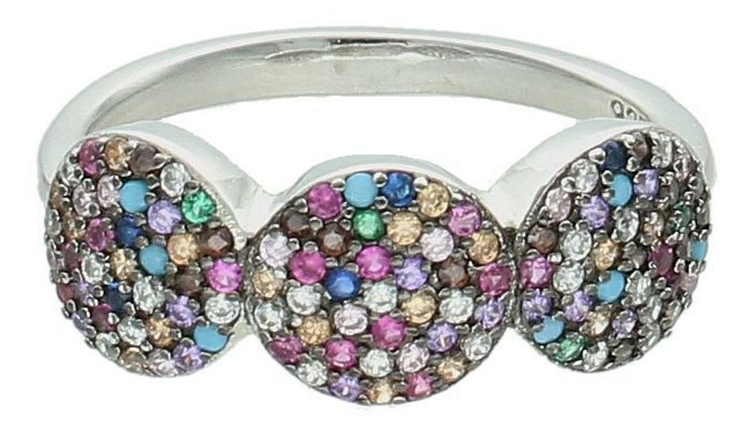 Srebrny pierścionek damski 925 z kolorowymi cyrkoniami rozmiar 20 DIA-PRS-7268-925.jpg