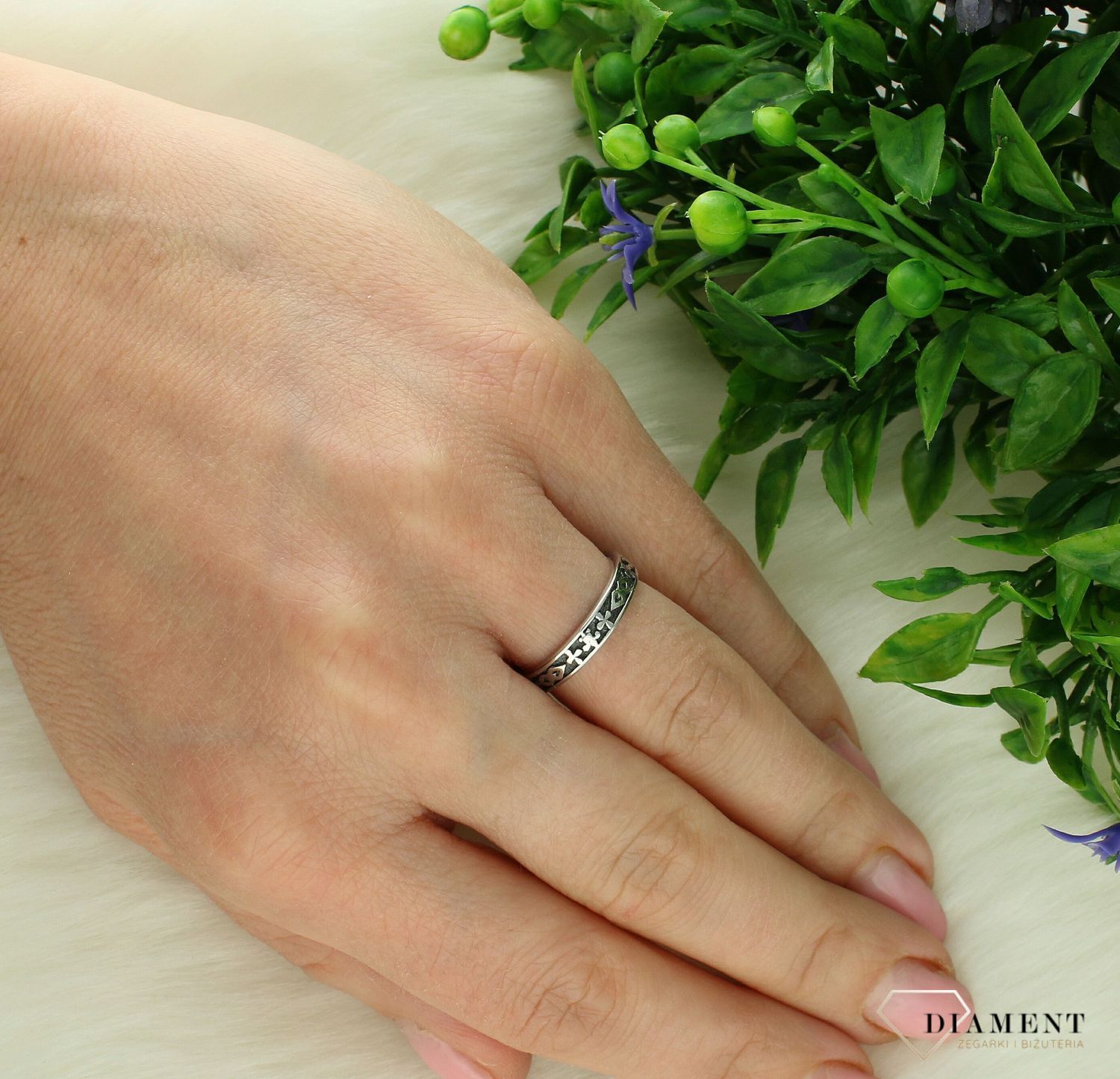 Srebrny pierścionek damski 925 obrączka celtyckie wzory rozmiar 11 DIA-PRS-7281-925. Srebrny pierścionek damski. Pierścionek srebrny damski na prezent. Srebrny pierścionek dla ukochanej.1.jpg