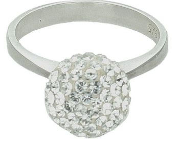 Srebrny pierścionek damski 925 białe kryształki Swarovski rozmiar 17 DIA-PRS-7286-925. Pierścionek srebrny z kulką. Pierścionek z białymi kryształkami dla kobiety na prezent. Pierścionek srebrny o rozmiarze 17 (2).jpg